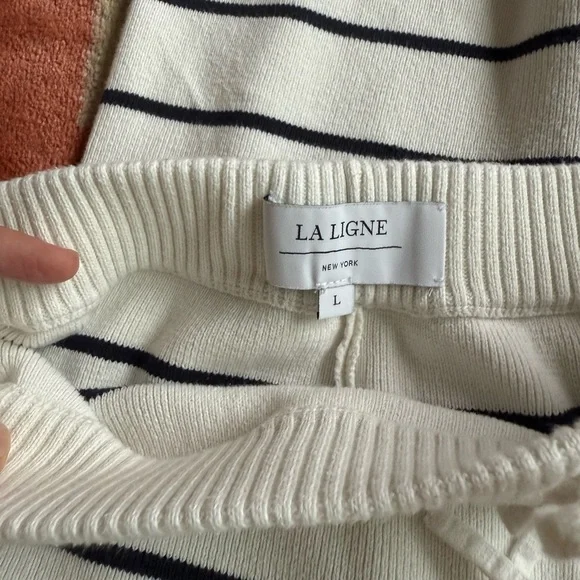 La Ligne Leo Pant Cream/Navy Striped - Picture 6 of 7